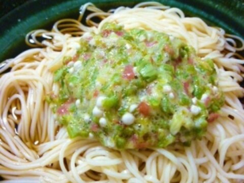 梅＆オクラのせ☆ぶっかけそうめん